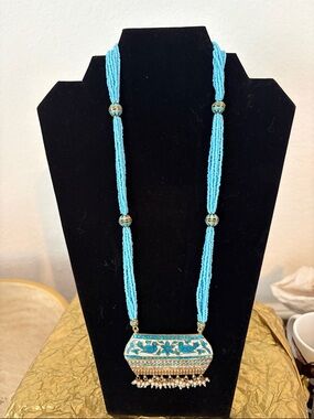 Vintage Hand Made Indo-Fusion Late 1980’s Meenakari Style Necklace